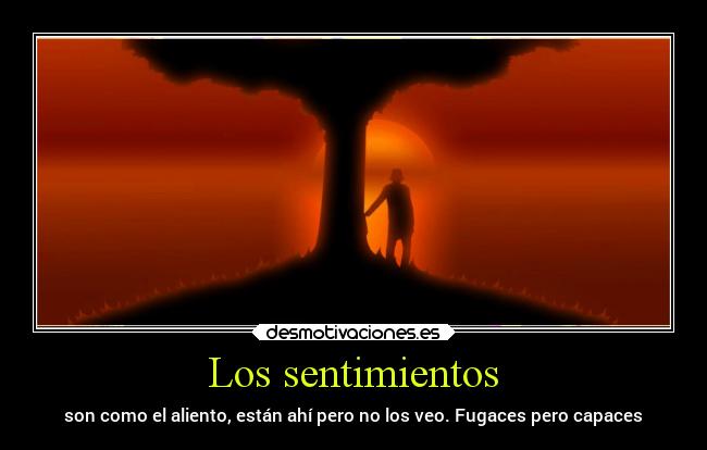 Los sentimientos - son como el aliento, están ahí pero no los veo. Fugaces pero capaces