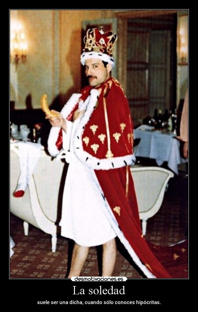 La soledad - suele ser una dicha, cuando sólo conoces hipócritas.
