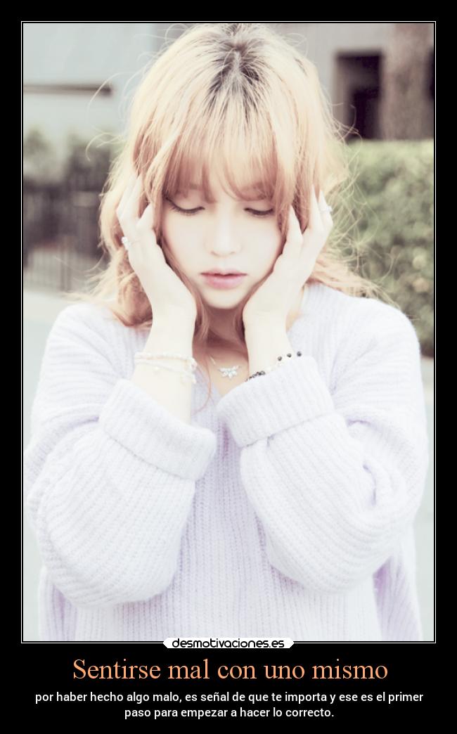 Sentirse mal con uno mismo - 