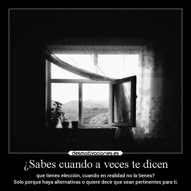 ¿Sabes cuando a veces te dicen -