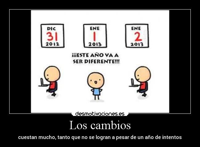 Los cambios - cuestan mucho, tanto que no se logran a pesar de un año de intentos