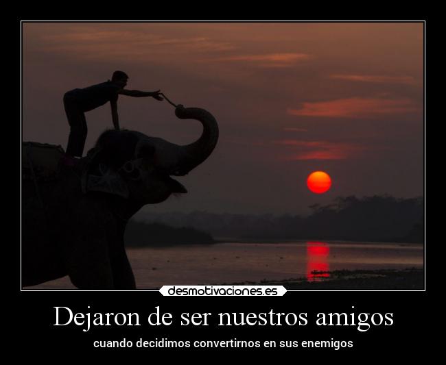 Dejaron de ser nuestros amigos - cuando decidimos convertirnos en sus enemigos