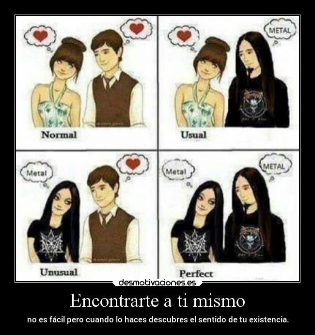 carteles amor musica metal elchicodeayer metalgirl desmotivaciones