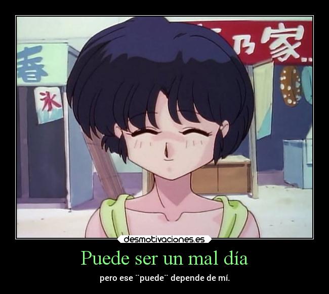 carteles anime problemas poder sonreir akane tendo ranma desmotivaciones