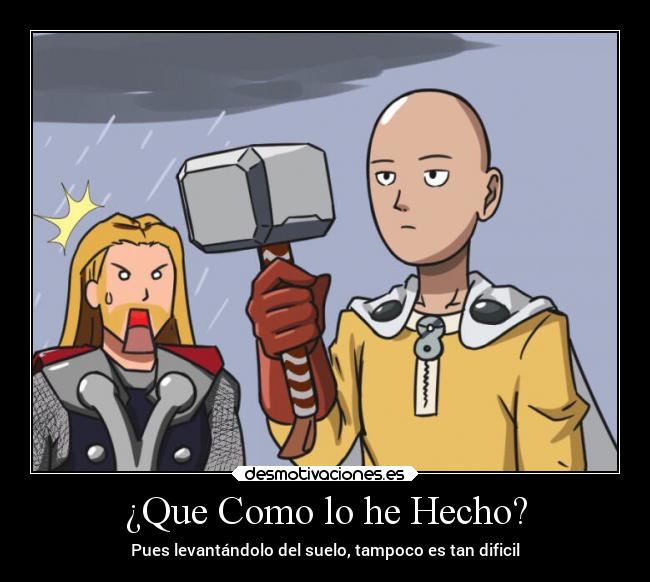 carteles anime saitama marvel thor desmotivaciones