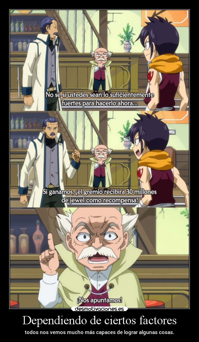 carteles anime vida humor risa ganar perder fairytail fairy tail raptorhunters harukaze makarov daimatou desmotivaciones