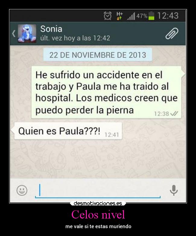 carteles celos celos chiste humor accidente quienespaula desmotivaciones