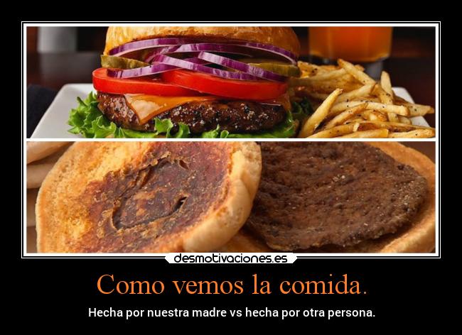 Como vemos la comida. -