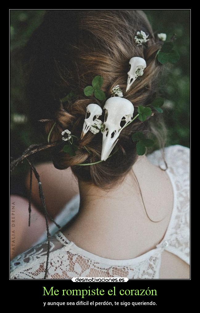 Me rompiste el corazón - y aunque sea difícil el perdón, te sigo queriendo.