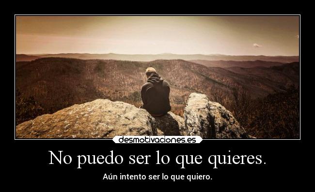 No puedo ser lo que quieres. -