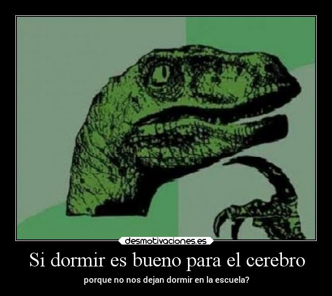Si dormir es bueno para el cerebro - porque no nos dejan dormir en la escuela?