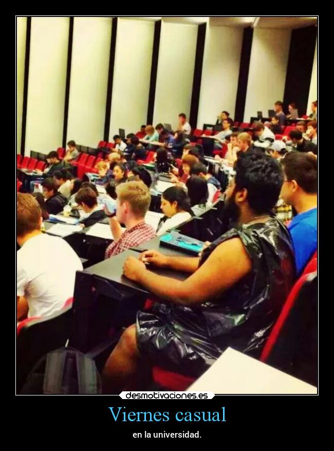 Viernes casual - en la universidad.