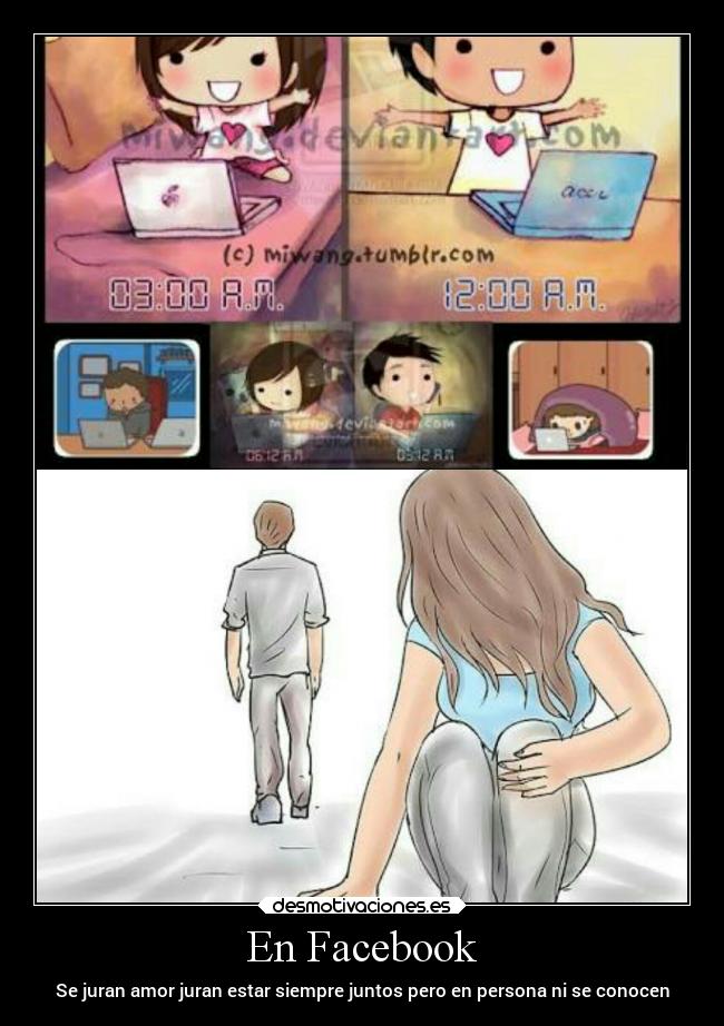En Facebook - Se juran amor juran estar siempre juntos pero en persona ni se conocen
