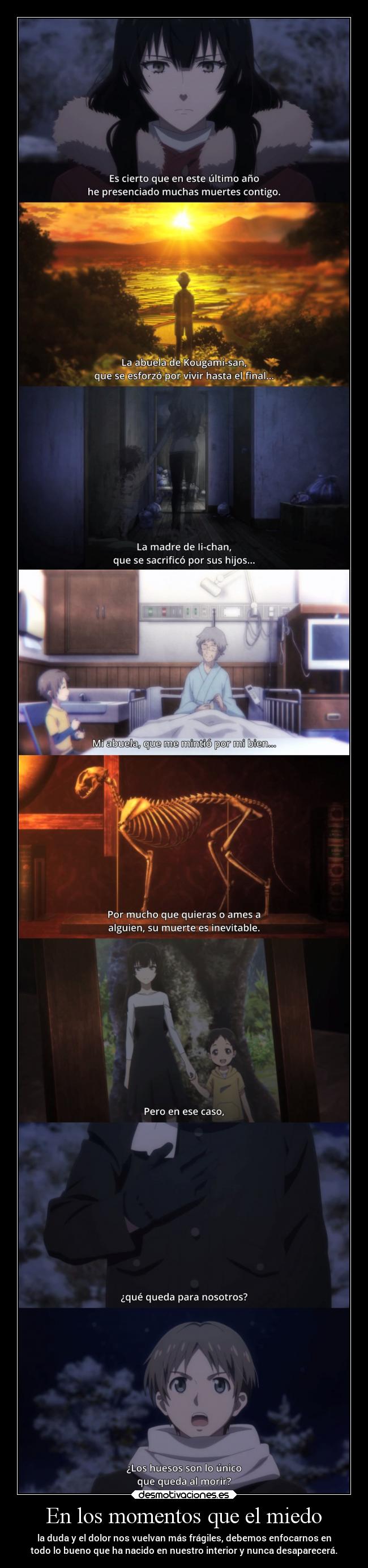 En los momentos que el miedo -