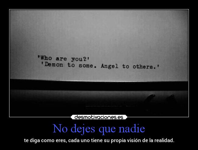 No dejes que nadie - 
