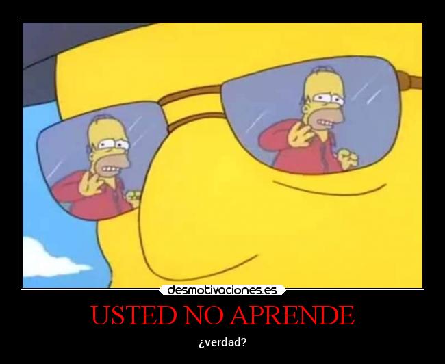 USTED NO APRENDE - ¿verdad?