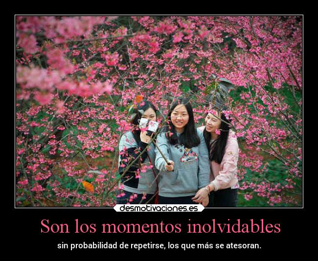 Son los momentos inolvidables - sin probabilidad de repetirse, los que más se atesoran.
