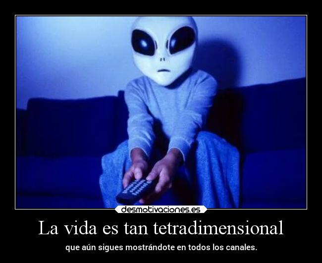 La vida es tan tetradimensional - que aún sigues mostrándote en todos los canales.