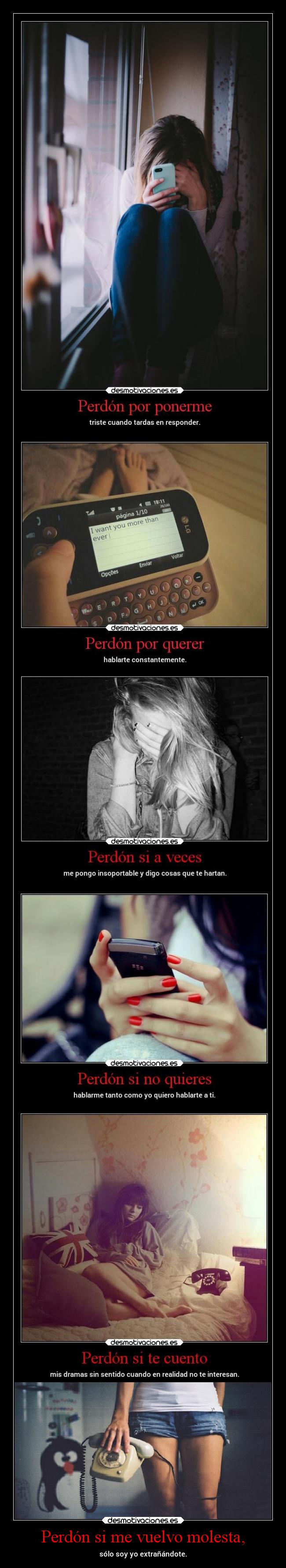 Perdón si me vuelvo molesta, -