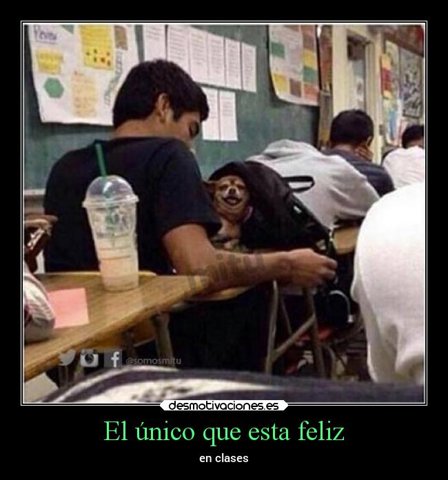 El único que esta feliz - en clases