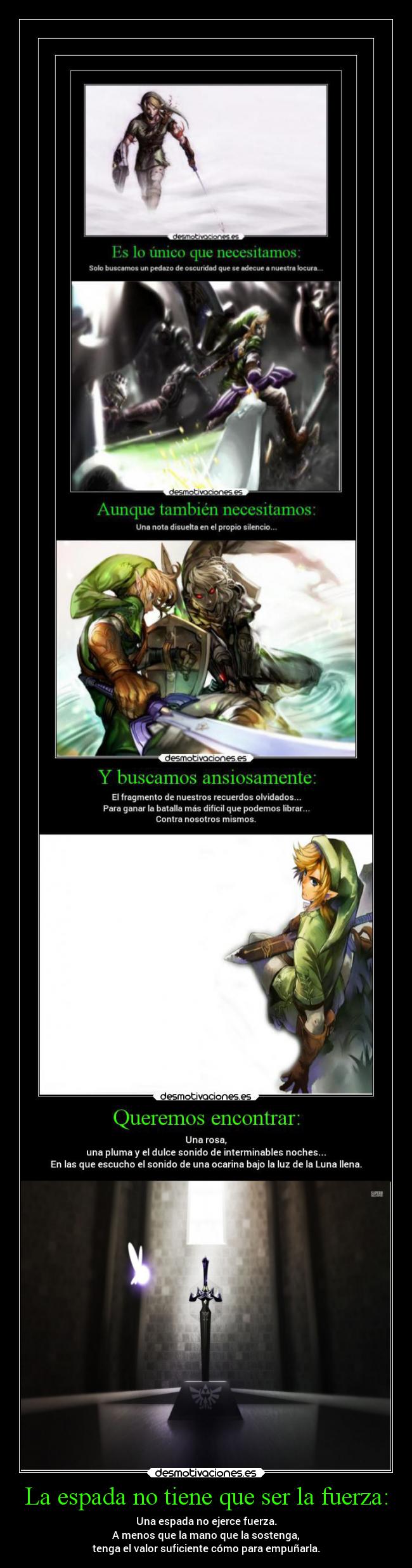 carteles videojuegos thelegendofzelda master sword megacartel desmotivaciones