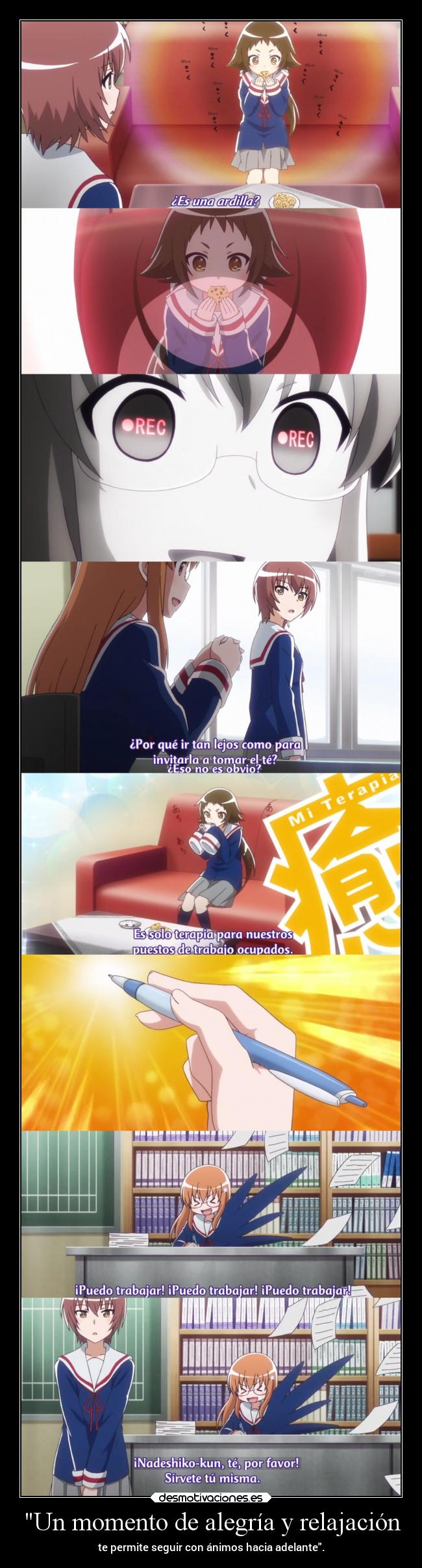 carteles alegria anime alegria relajar continuar projectd avanzar luchar animo raptorhunters desmotivaciones