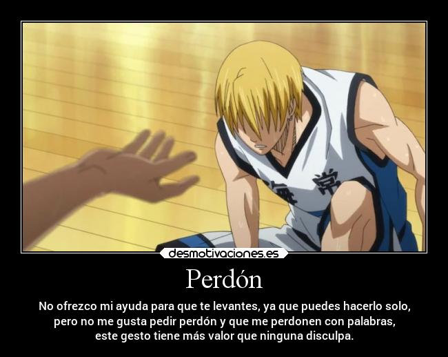 carteles anime kurokonobasket perdon ayudar desmotivaciones