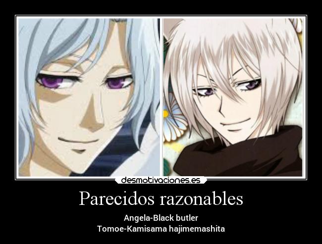 carteles anime parecidos kamisamahajimemashita blackbutler tomoe angelakuroshitsuji parecidosrazonables desmotivaciones