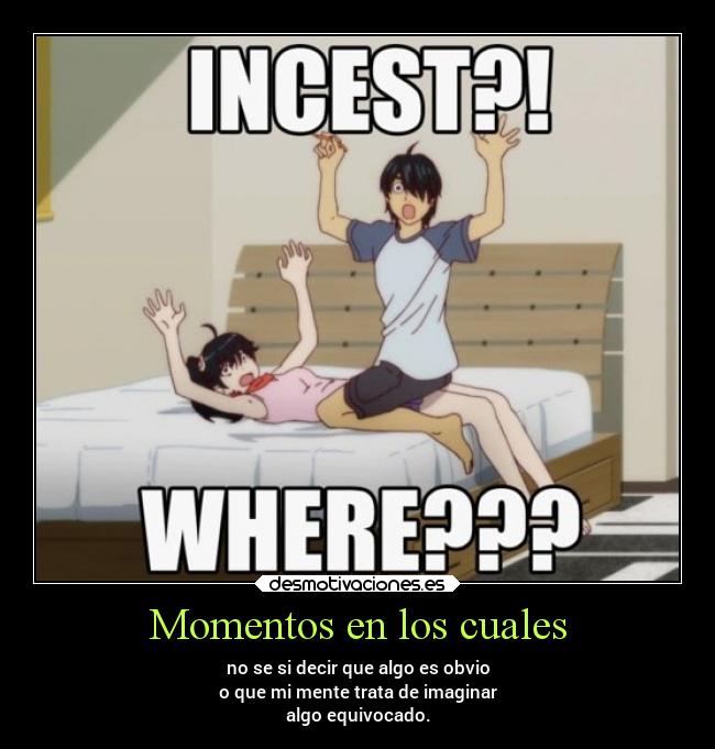 carteles anime que ser sinceros monogatari incesto cosas obvias equivocaciones lol desmotivaciones