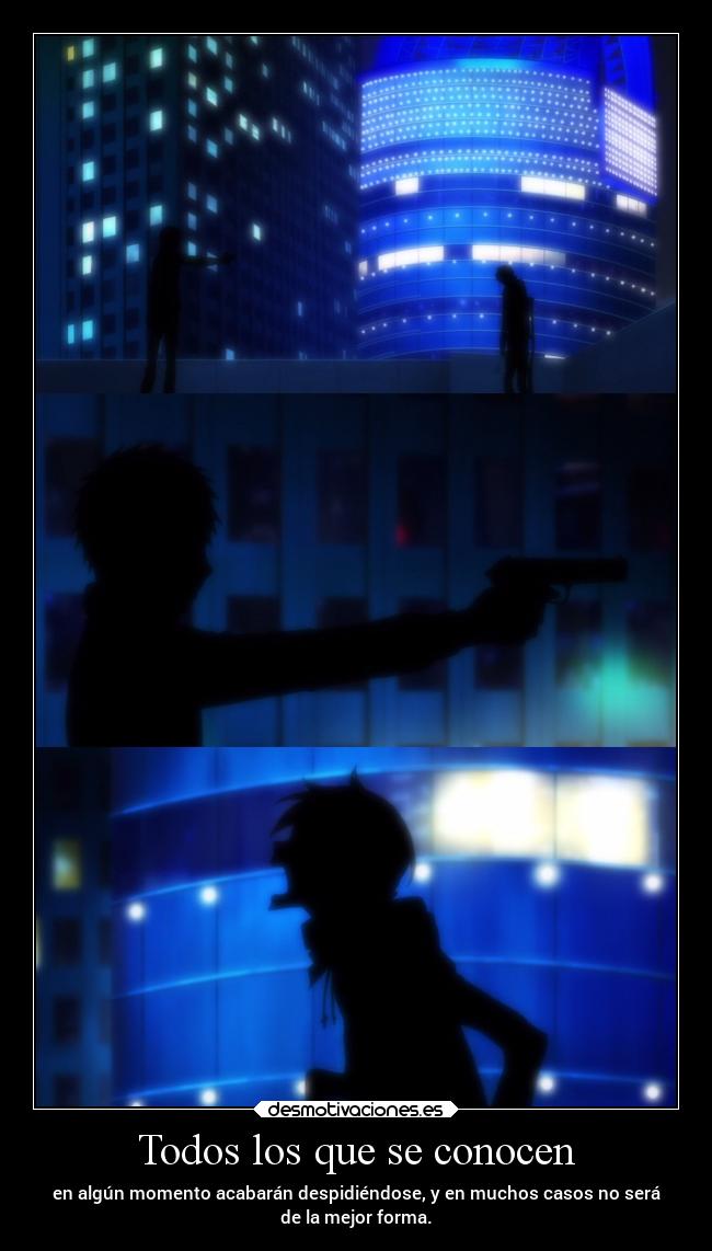 carteles anime vida muerte amigos amistad despedida dollars raptorhunters harukaze durarara drrr mikado kida desmotivaciones