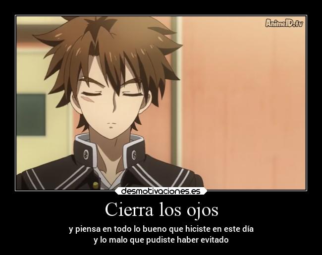 carteles anime vida mio shinmaimaounotestament shinmai testament ojos evitar malo bueno dias pensar desmotivaciones
