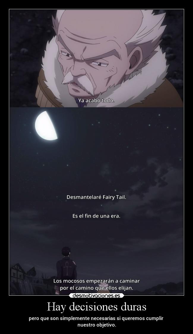 carteles anime vida mundo familia dolor lucha raptorhunters harukaze fairytailtartaros fairytail makarov desmotivaciones