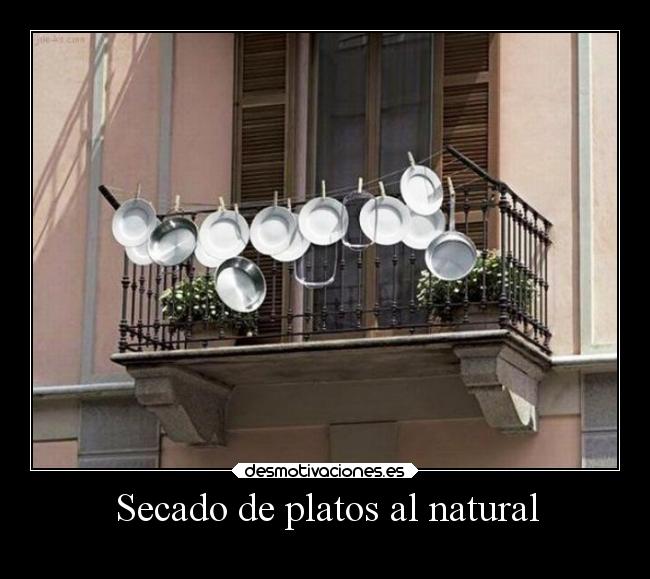 Secado de platos al natural -