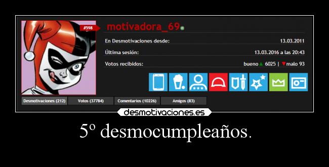 5º desmocumpleaños. - 