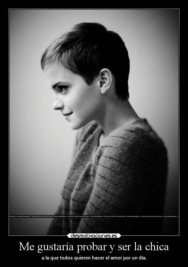 Me gustaría probar y ser la chica - a la que todos quieren hacer el amor por un día.