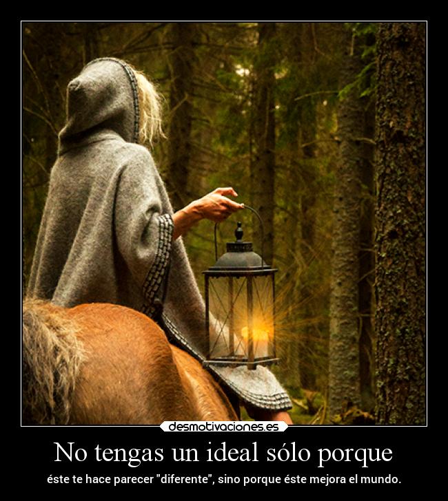 No tengas un ideal sólo porque -