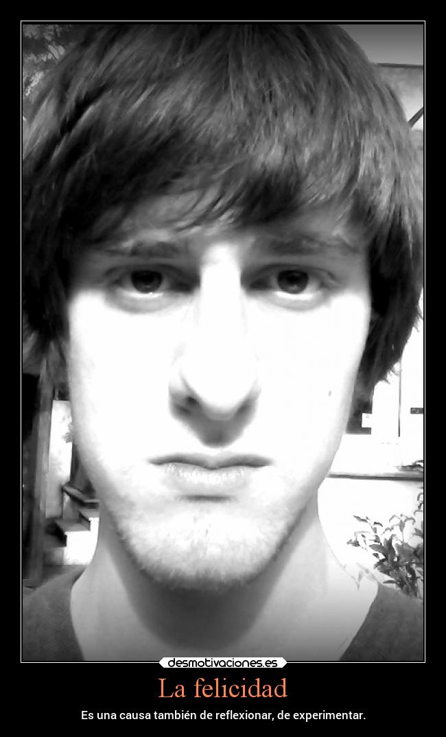 La felicidad - Es una causa también de reflexionar, de experimentar.