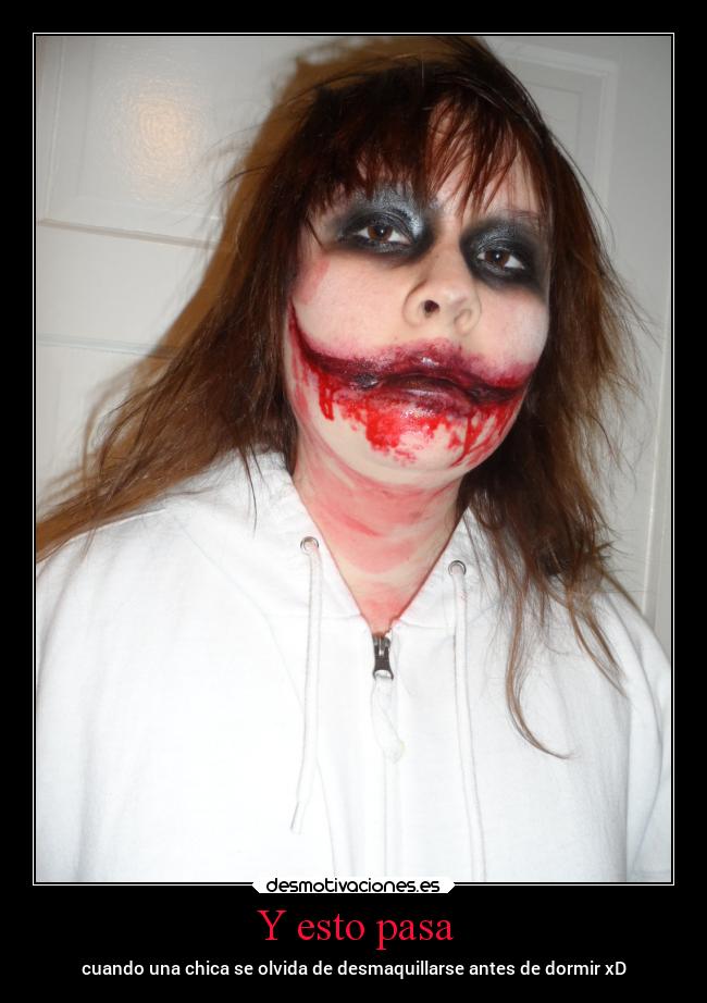 Y esto pasa - cuando una chica se olvida de desmaquillarse antes de dormir xD