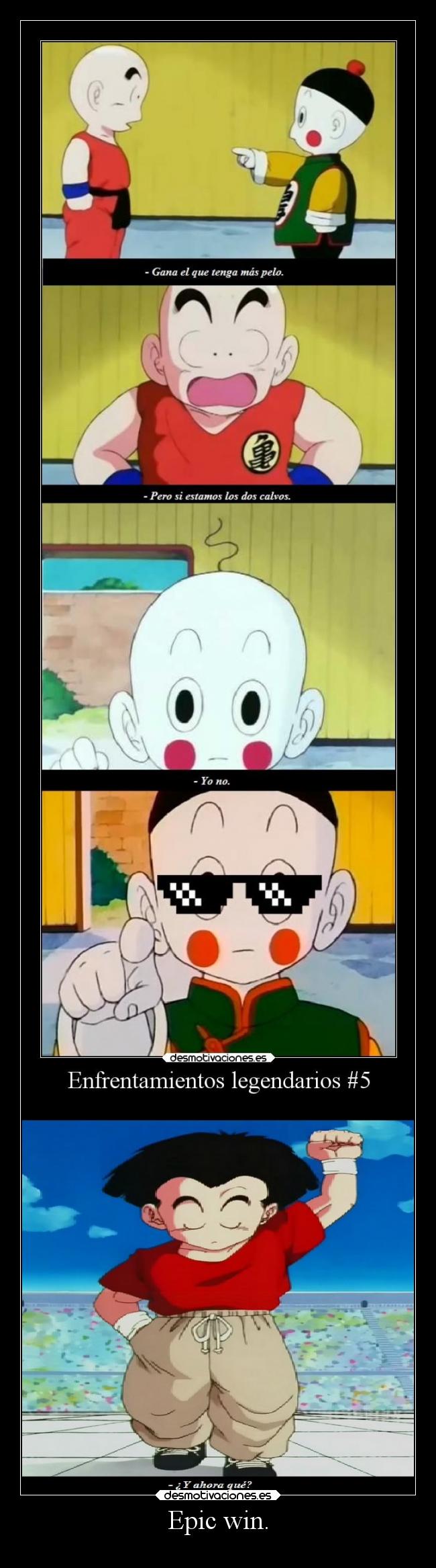 carteles humor dragonballz krilinconpelo epicwin enfrentamientoslegendarios desmotivaciones