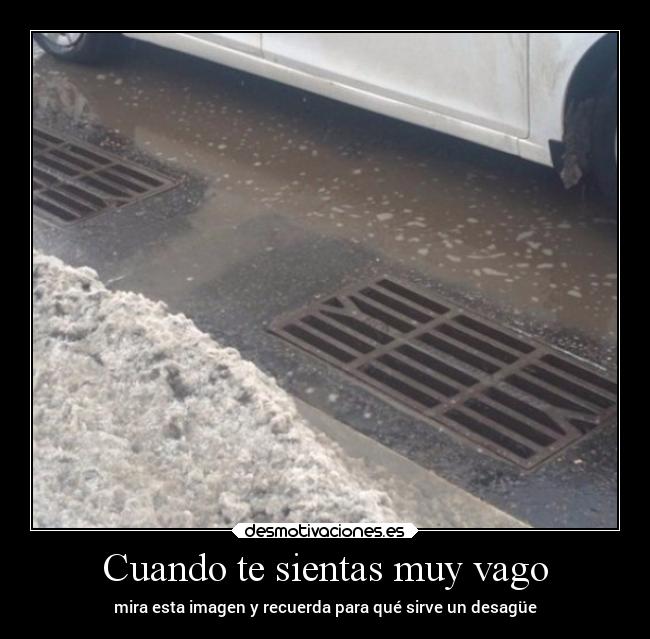 Cuando te sientas muy vago - mira esta imagen y recuerda para qué sirve un desagüe