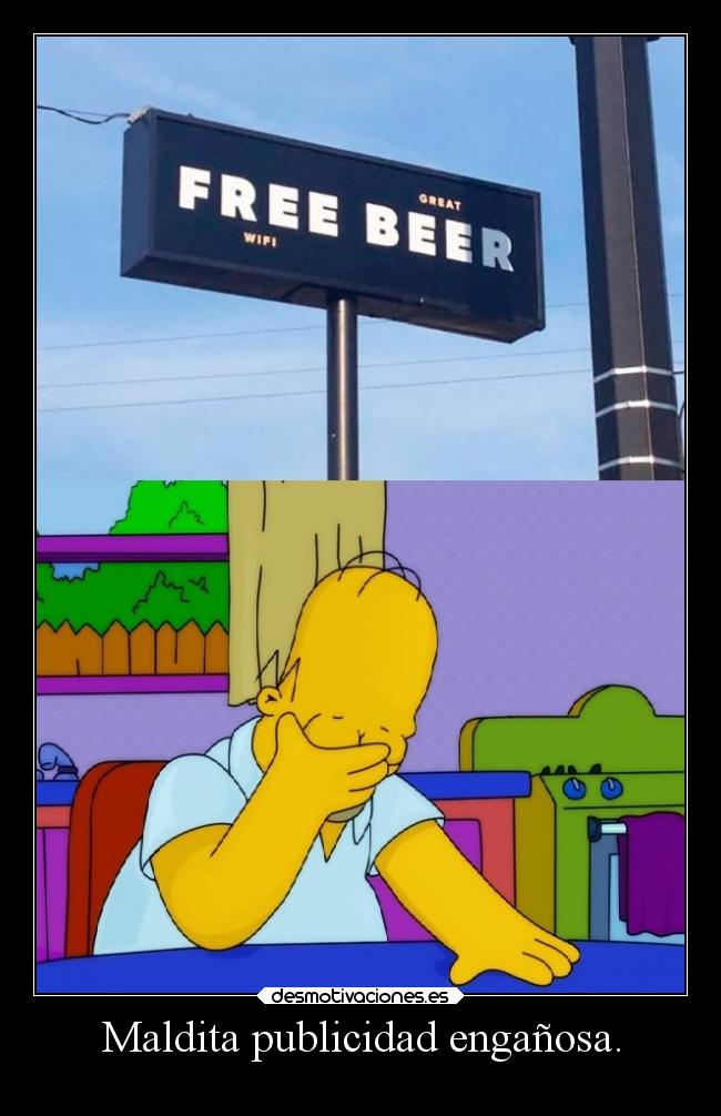 carteles humor simpson homer publicidadenganosa cerveza wifigratis desmotivaciones