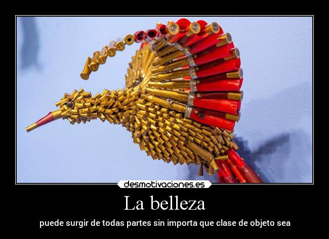 La belleza - puede surgir de todas partes sin importa que clase de objeto sea