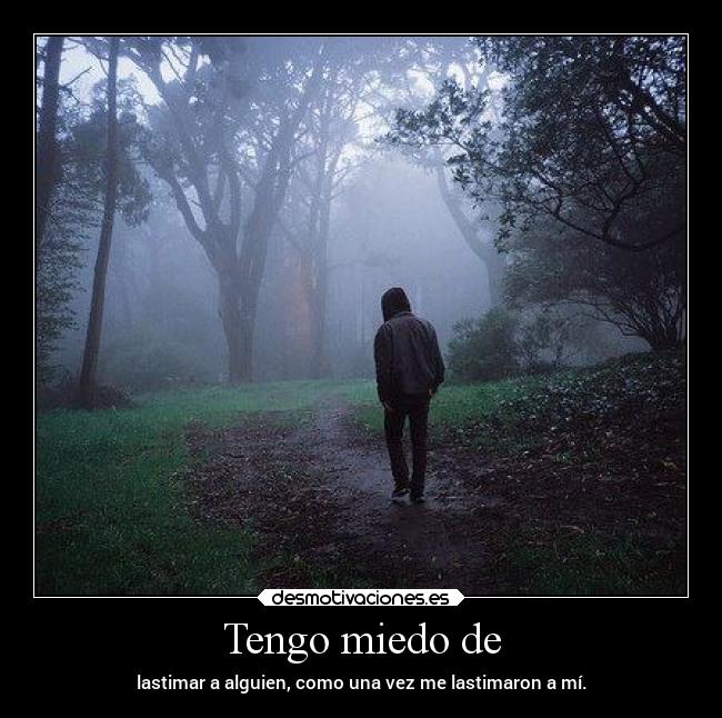 Tengo miedo de - lastimar a alguien, como una vez me lastimaron a mí.