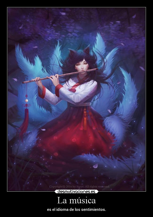 carteles musica musica sentimientos videojuegos leagueoflegends ahri desmotivaciones