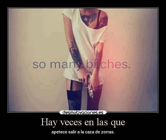 Hay veces en las que - apetece salir a la caza de zorras.