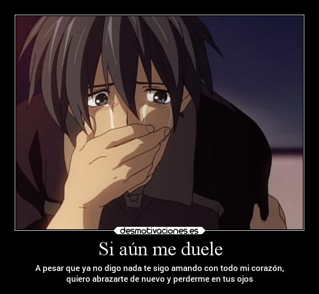 Si aún me duele - A pesar que ya no digo nada te sigo amando con todo mi corazón,
quiero abrazarte de nuevo y perderme en tus ojos