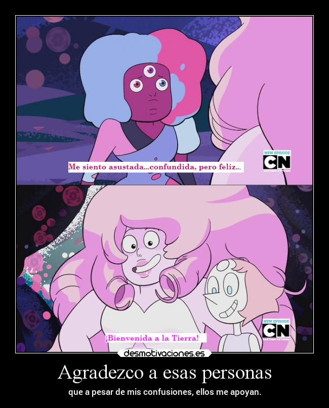 carteles amigos confianza steven universe garnet rose cuarzo perla laurasimpson11 desmotivaciones