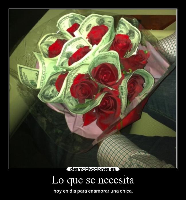 Lo que se necesita - hoy en dia para enamorar una chica.