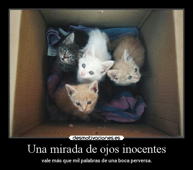 Una mirada de ojos inocentes - vale más que mil palabras de una boca perversa.