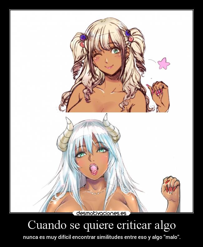 carteles anime vida mundo mujer diablo demonio mal raptorhunters harukaze erosekai gyaru ganguro diablesa desmotivaciones